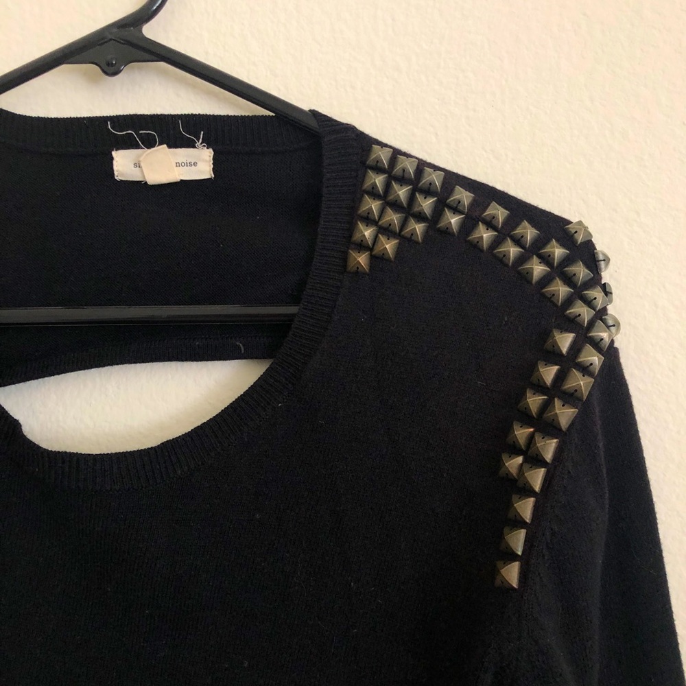 Black studded sweater with open back